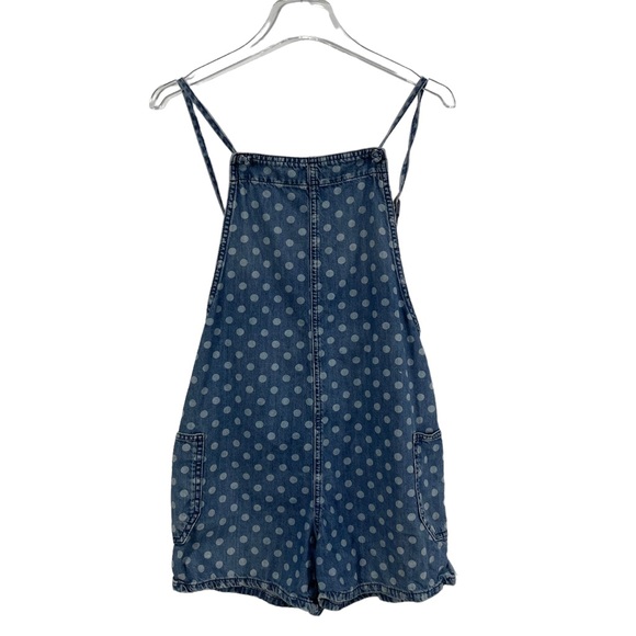 Urban Outfitters BDG Monaco Polka Dot Romper Shortalls Denim Size Small - Picture 2 of 13
